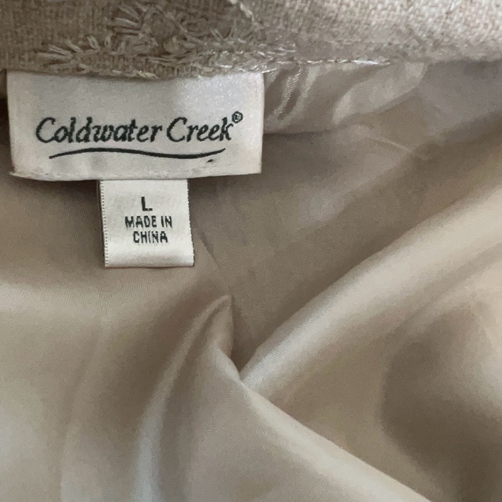 Coldwater Creek Golden Vines Linen Blazer Metallic Embroidered Floral SZ:L - Picture 11 of 12